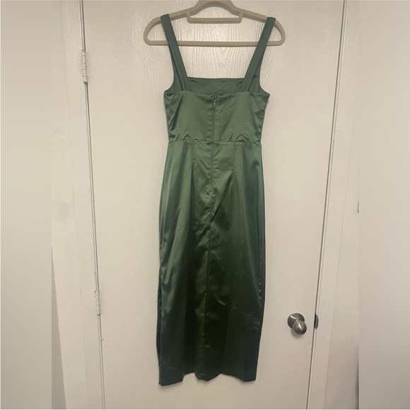 Abercrombie & Fitch Sculpting Stretch Satin Midi Dress - Picture 3 of 7